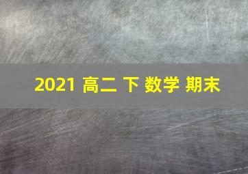 2021 高二 下 数学 期末